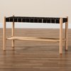 Baxton Studio Cadmus Rustic Mid-Century Black and Oak Brown Finished Wood Bench 199-12170-ZORO